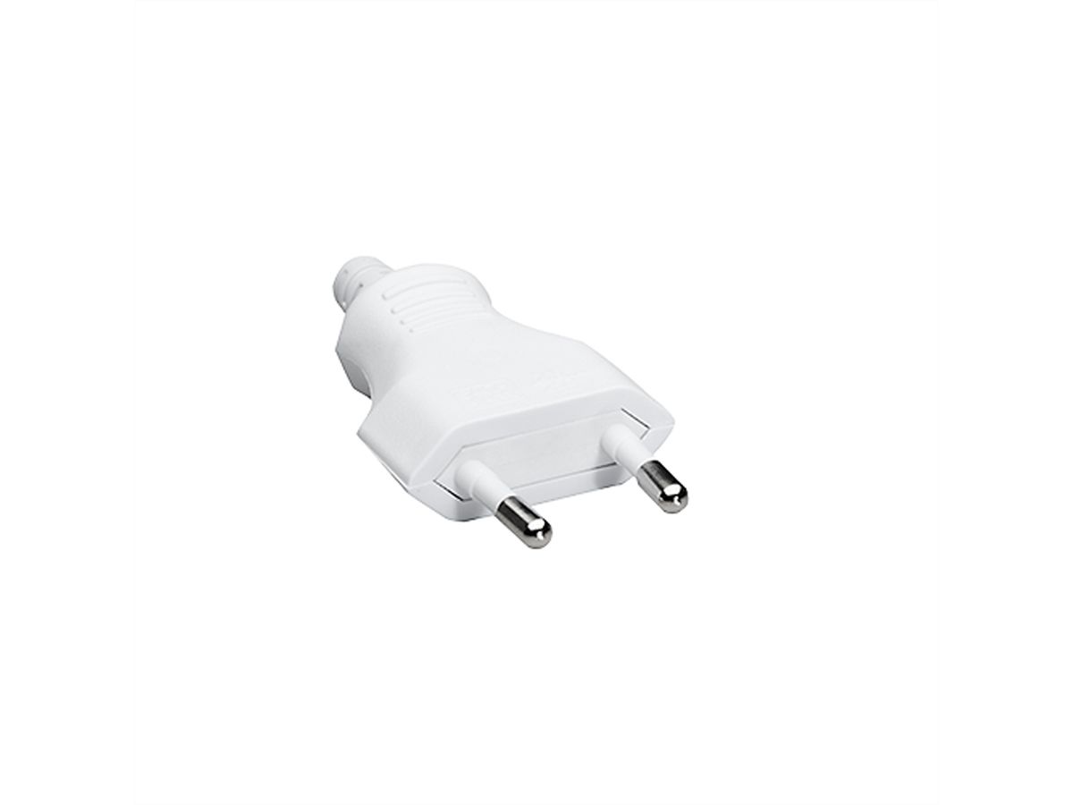 BACHMANN Euroflachstecker weiss, Schraubanschluss VE 3 Stk. im Polybeutel