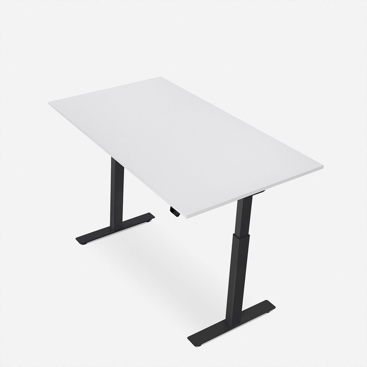 WRK21 Bureau Smart 100 x 60 cm, Hauteur réglable, Blanc uni / Noir