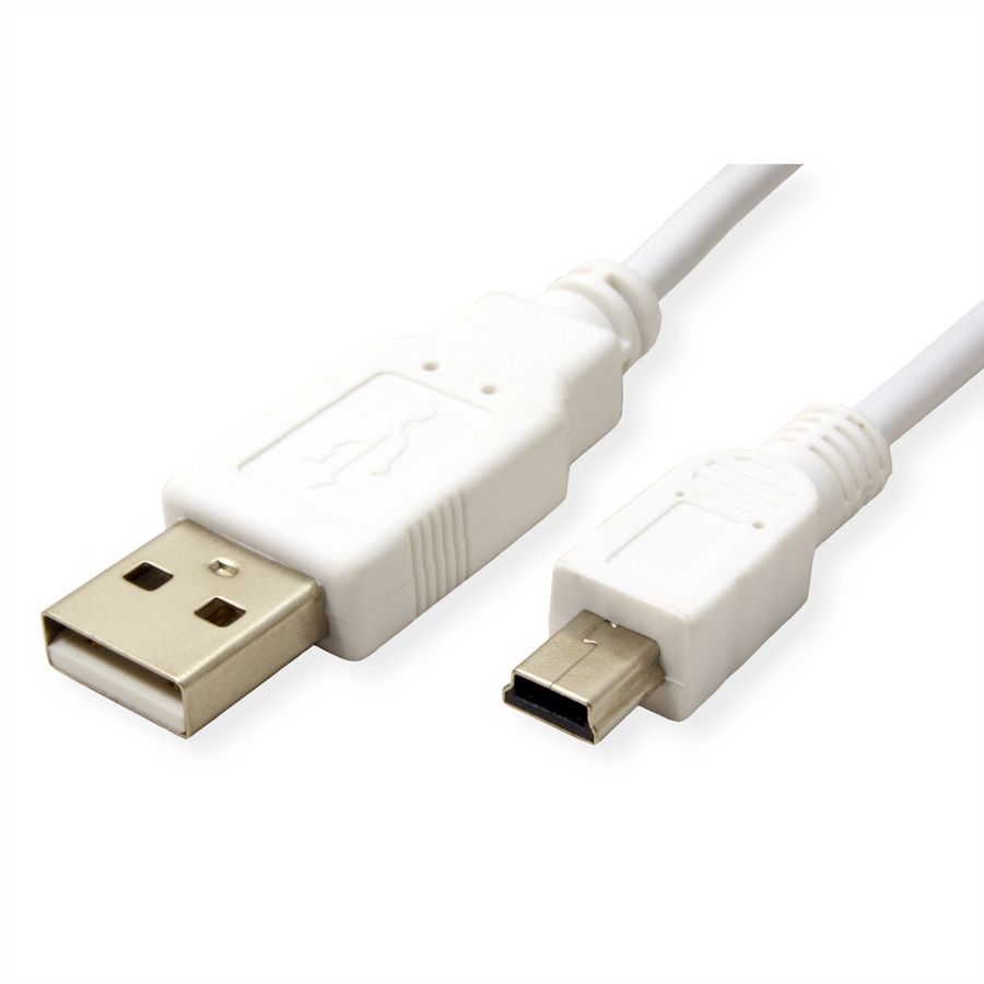 VALUE Câble USB 2.0, type A - mini 5-broches, blanc, 1,8 m