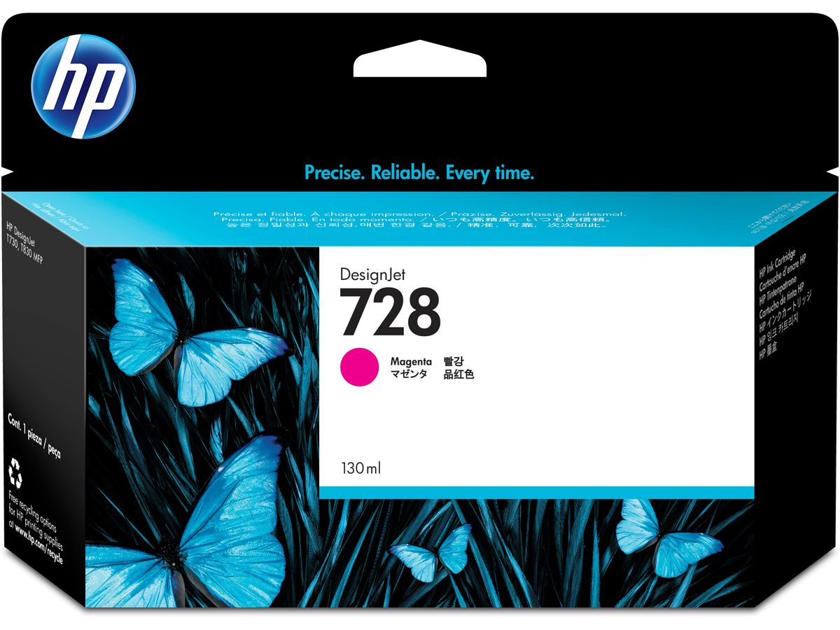 HP 728 Magenta DesignJet Druckerpatrone, 130 ml