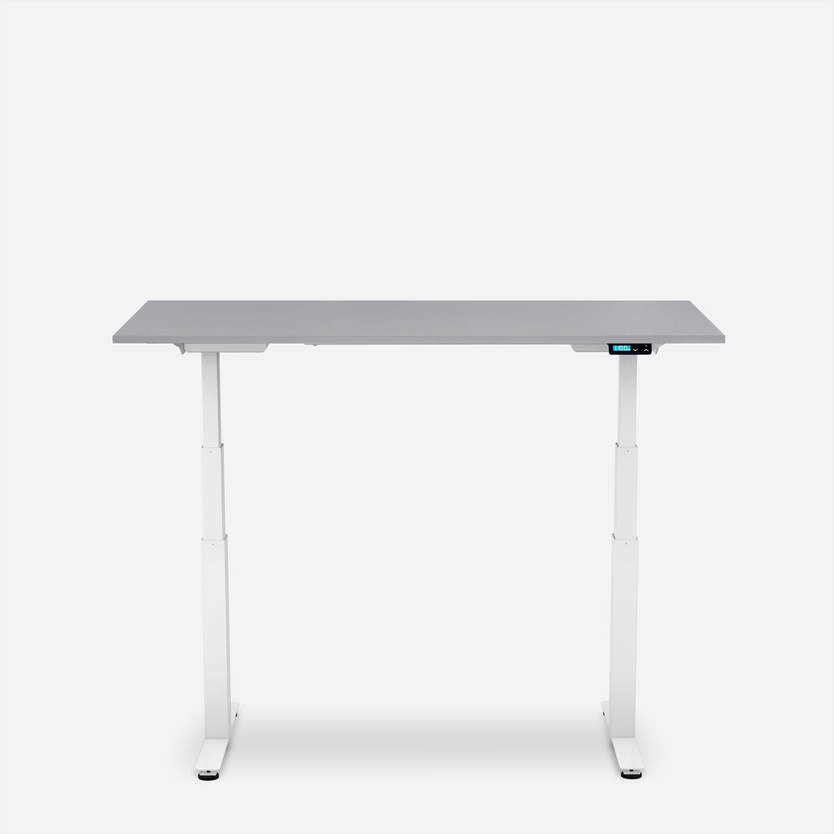 WRK21 Schreibtisch Work 140 x 80 cm, Höhenverstellbar, Grau Uni / Weiss