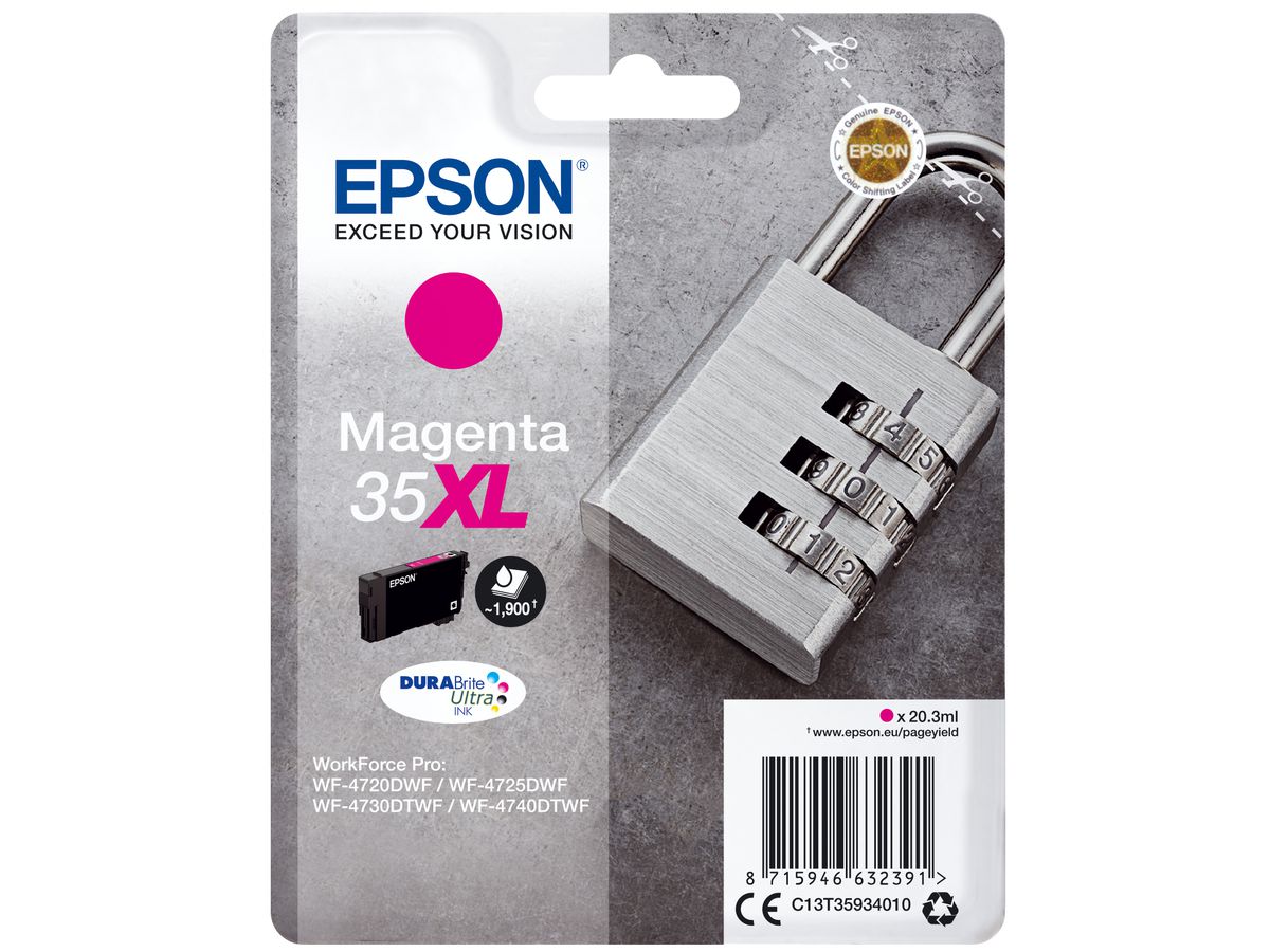 Epson Padlock Singlepack Magenta 35XL DURABrite Ultra Ink