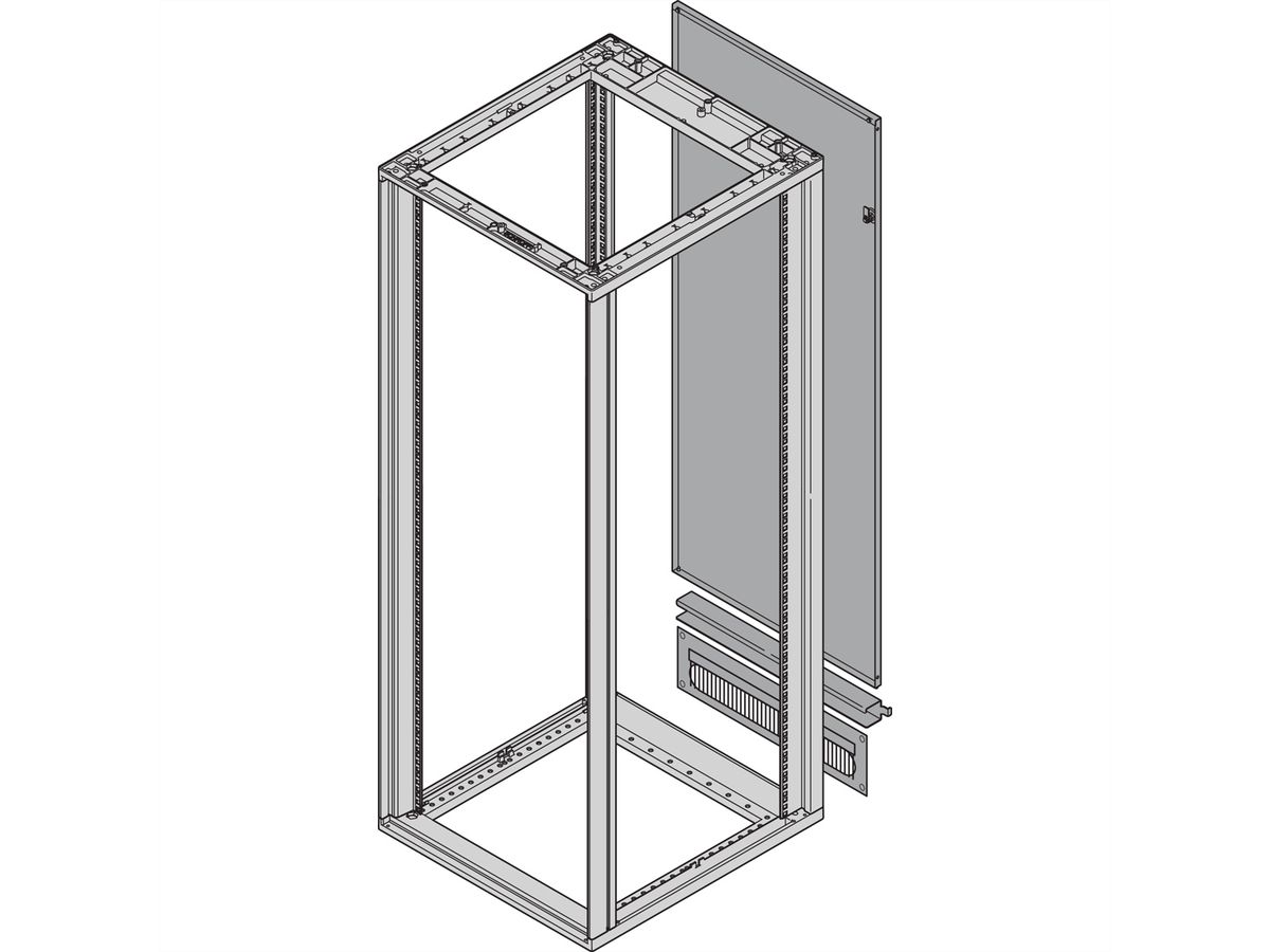 SCHROFF Rückwand mit Kabeldurchführungsrahmen - RUECKW.M.KA.DURCHF.25HE 7021
