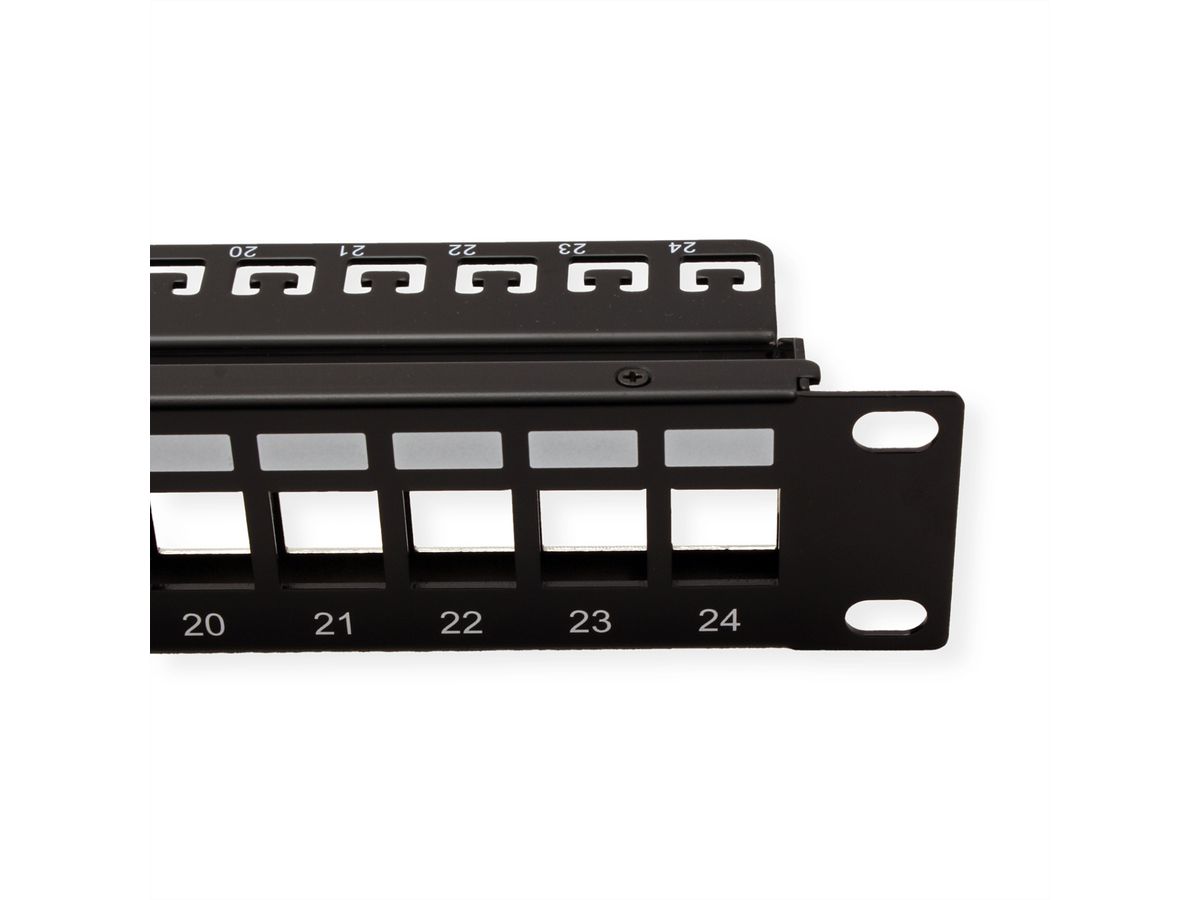 ROLINE 19-Zoll-Keystone-Modulträger, 24P., geschirmt, schwarz