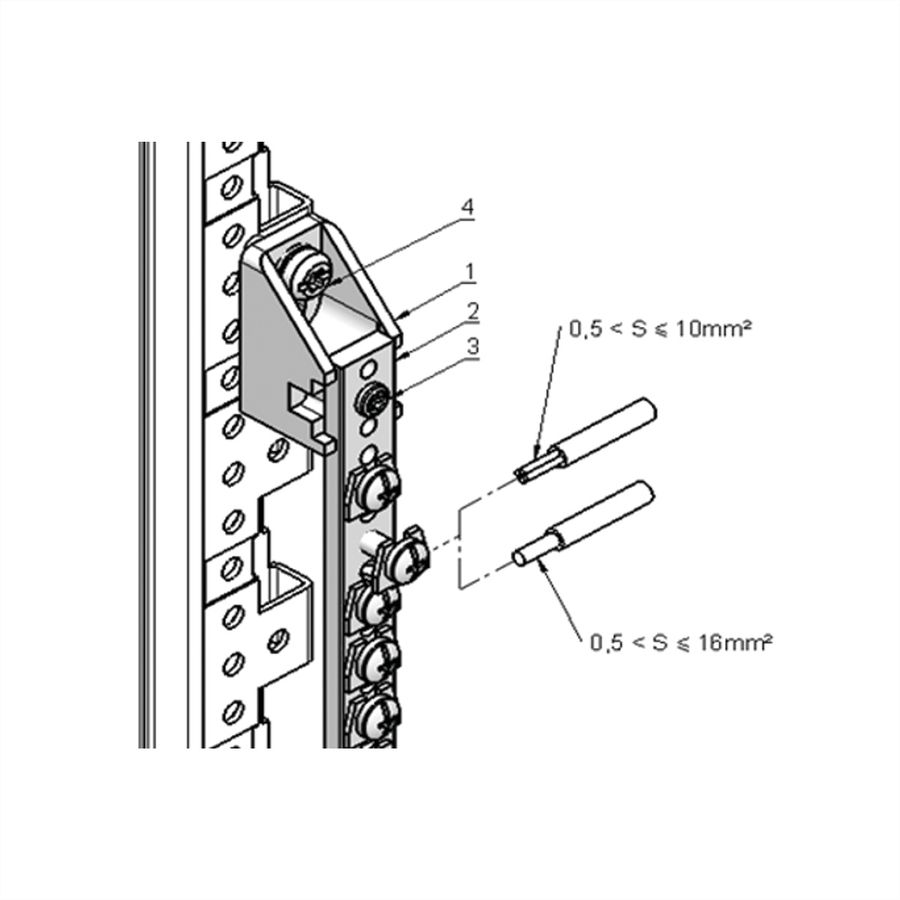 SCHROFF EARTHING RAIL 2000MM-133PTS