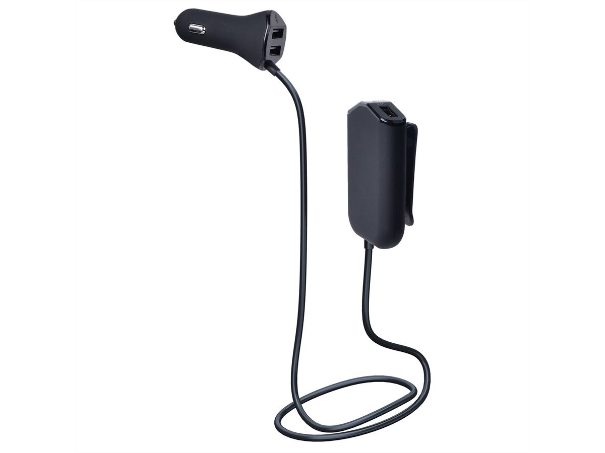 VALUE Car Charger mit 2+2 USB 2.0 Ports, schwarz
