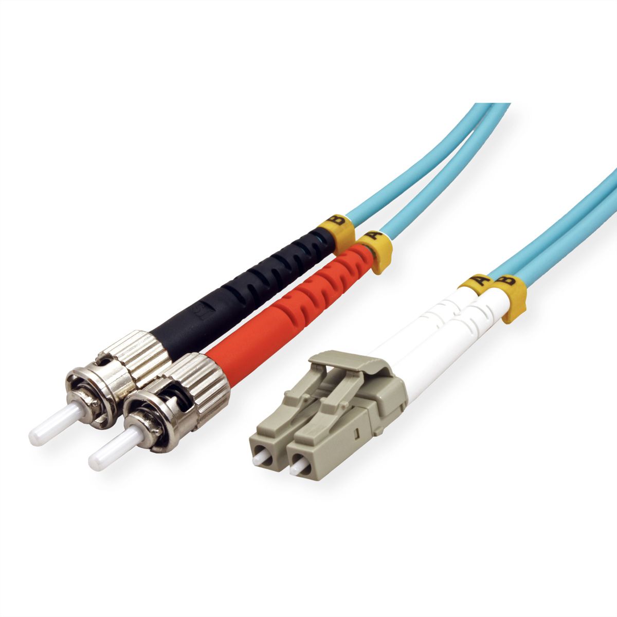 VALUE LWL-Kabel 50/125µm OM3, LC/ST, LSOH, türkis, 2 m