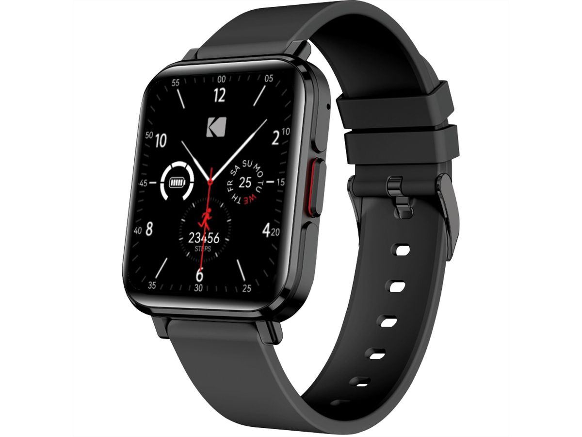 Kodak Smart Watch SW-7204, Boîtier en argent sablé et bracelet gris foncé