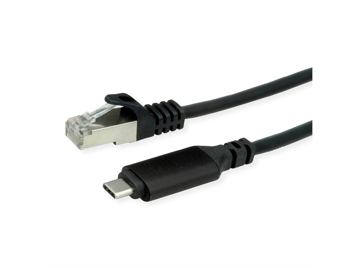 ROLINE Câble convertisseur USB 3.2 Gen 2 type C - Gigabit Ethernet, noir, 5 m