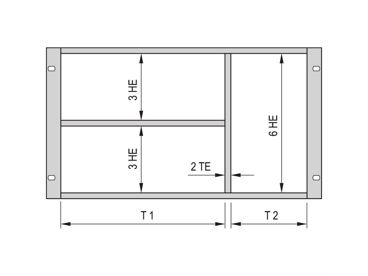 SCHROFF Gemischter Ausbau als Bausatz - AUSBAUSATZ 6HE/3HE 63TE