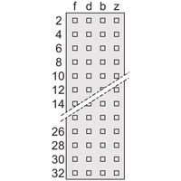 Connecteur SCHROFF de type G, EN 60603, DIN 41612, mâle, 64 contacts, broches à souder, 2.9 mm