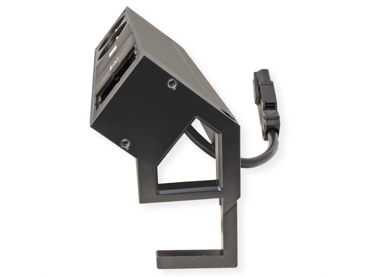 BACHMANN DESK2 2xUTE 1xUSB C 30W 1xCM 0,2m GST18 RAL9005