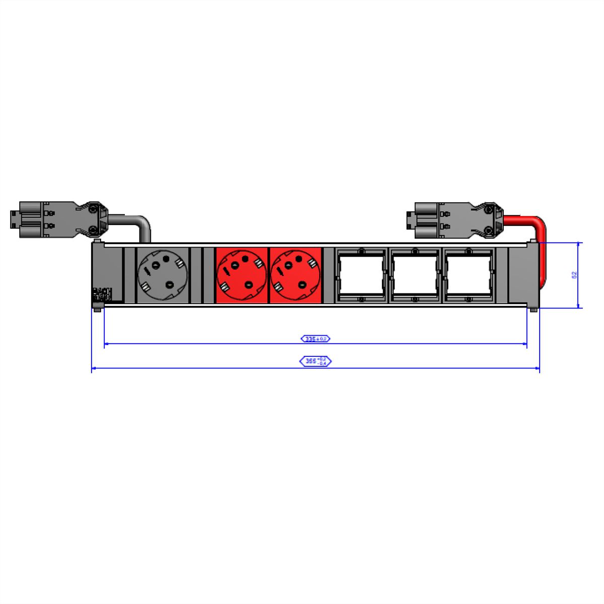 BACHMANN CONI 1xCEE7/3 2xCEE7/3 rouge