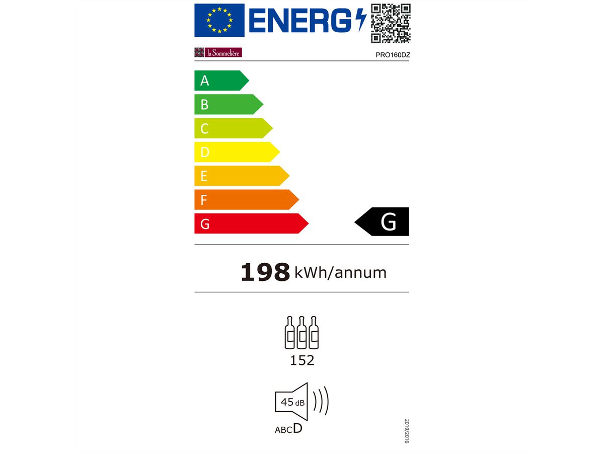 La Sommelière Weinkühlschrank PRO160DZ, Freistehend, 2 Zonen, 152 Flaschen