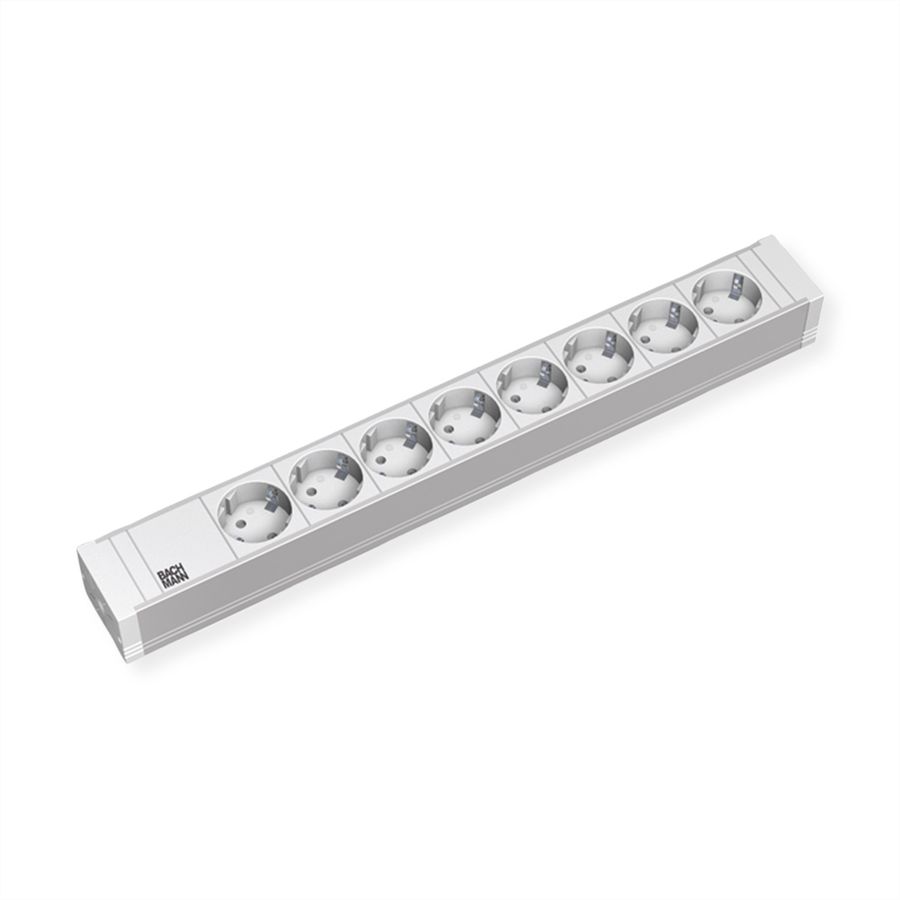 BACHMANN Bloc multiprise PVC 19'' 8x contact de protection, Mesure p.Ph.3m H05VV-F 5G2,5 CEE 3x16A