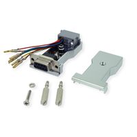 ROLINE Adaptateur DB9 femelle-RJ45 femelle 8P / 8C 8 fils, argent