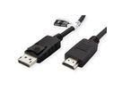 ROLINE RM DisplayPort Kabel DP - HDTV, ST/ST, schwarz, 1 m