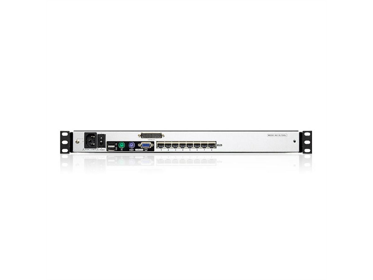 ATEN KL1508AN KVM-Switch, 48cm TFT, VGA, PS/2-USB über Kat 5, 8 Port, UK-Layout