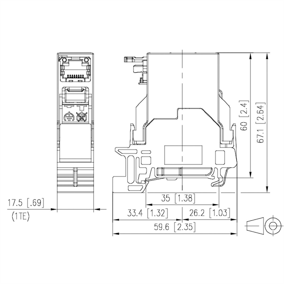 METZ CONNECT E-DAT Industry TS35 field jack insert T568A