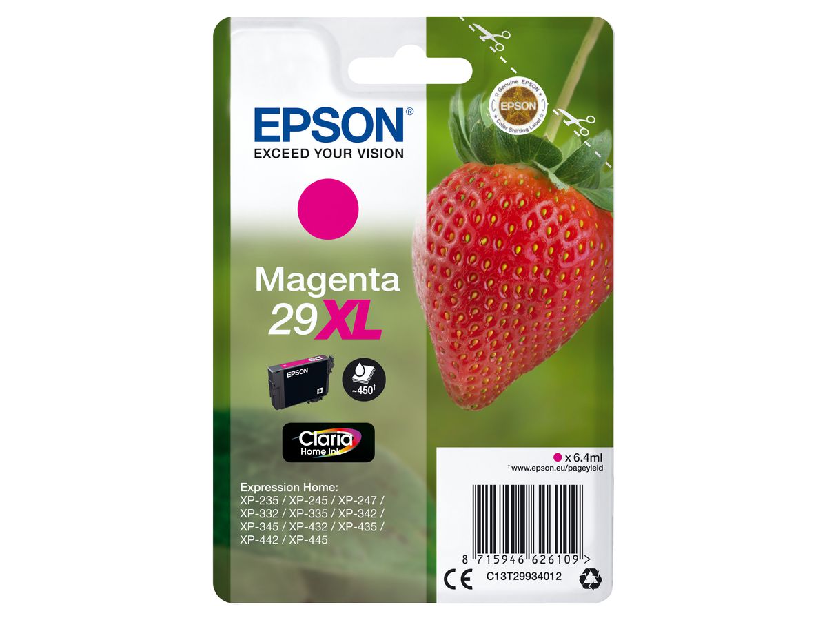 Epson Strawberry Singlepack Magenta 29XL Claria Home Ink