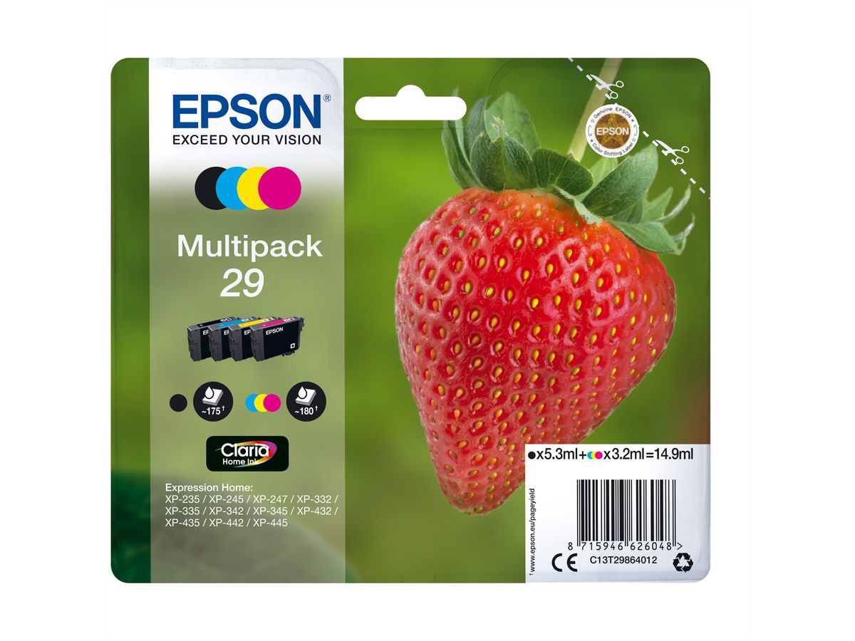 EPSON C13T29864010, Multipack, Cartouche noir, cyan, magenta et jaune