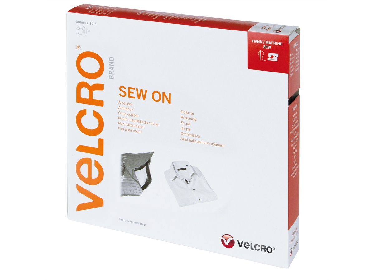 VELCRO® Klettband zum Aufnähen Haken & Flausch 30mm x 10m Schwarz