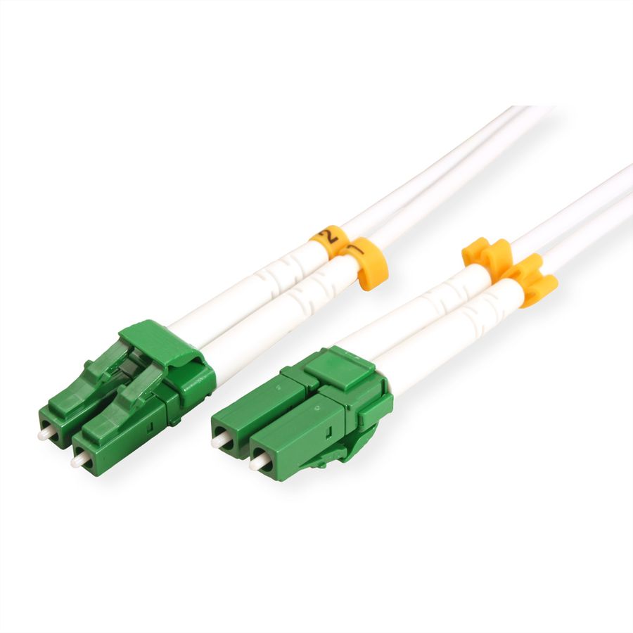 ROLINE LWL-Kabel Duplex, 9/125µm OS2, LC-APC/LC-APC, stahlarmiert, LSOH, weiß, 2 m