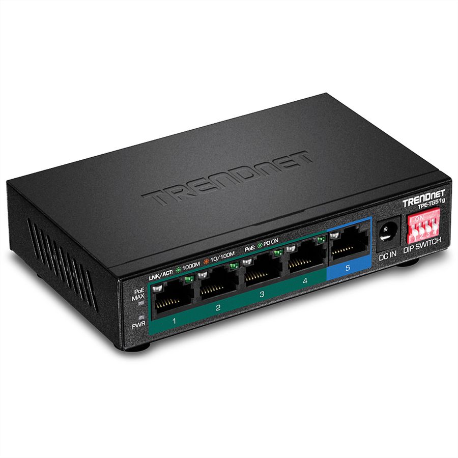 TRENDnet TPE-TG51G 5-Port PoE+ Switch Gigabit 60W