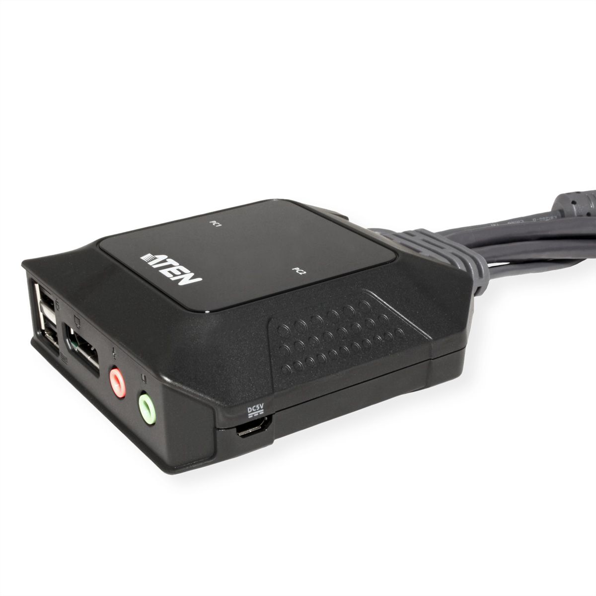 ATEN CS52DP 2-Port USB-C DP Hybrid Kabel KVM Switch