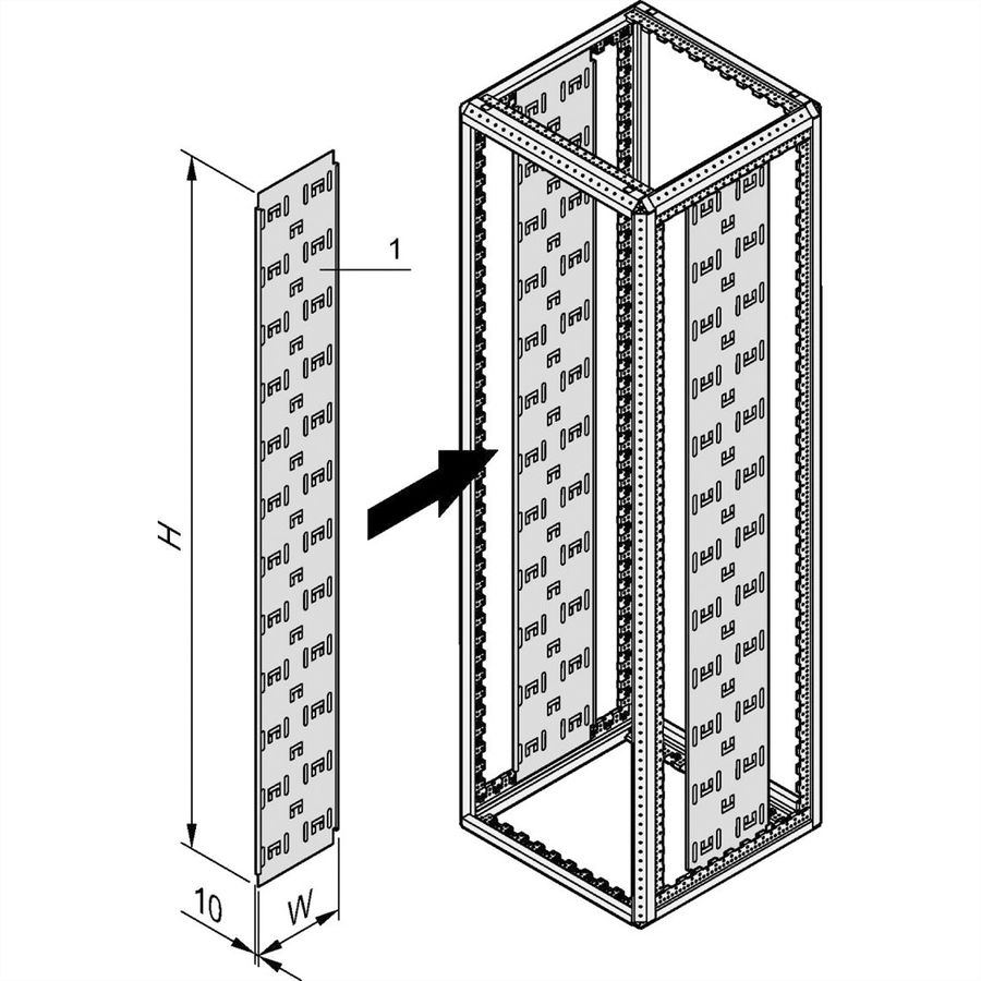 SCHROFF Panneau de câbles Varistar, 2000H 150W