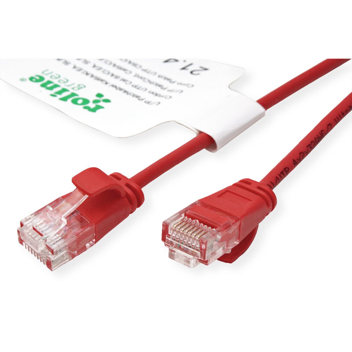 ROLINE GREEN Cordon Data Center UTP Cat.6A (Classe EA), LSOH, slim, rouge, 2 m