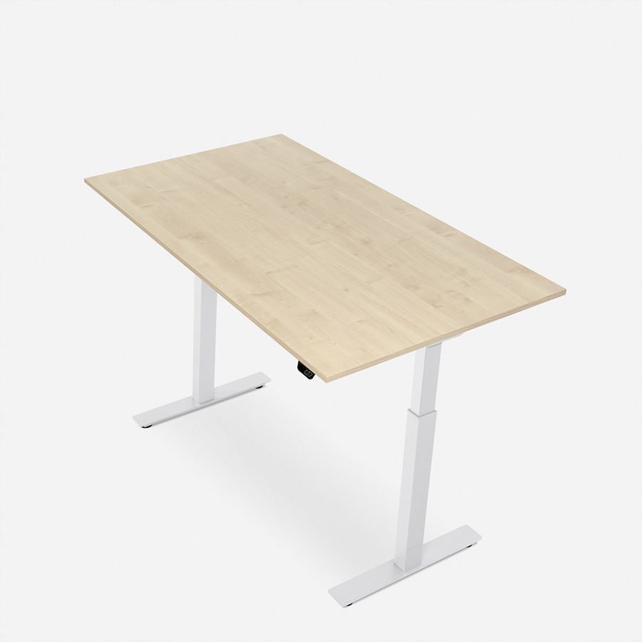 WRK21 Schreibtisch Smart 120 x 80 cm, Höhenverstellbar, Mandal Ahorn / Weiss