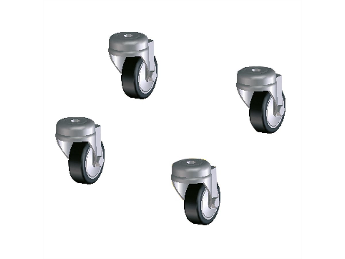 Set de roulettes pour bâti de laboratoire 19"