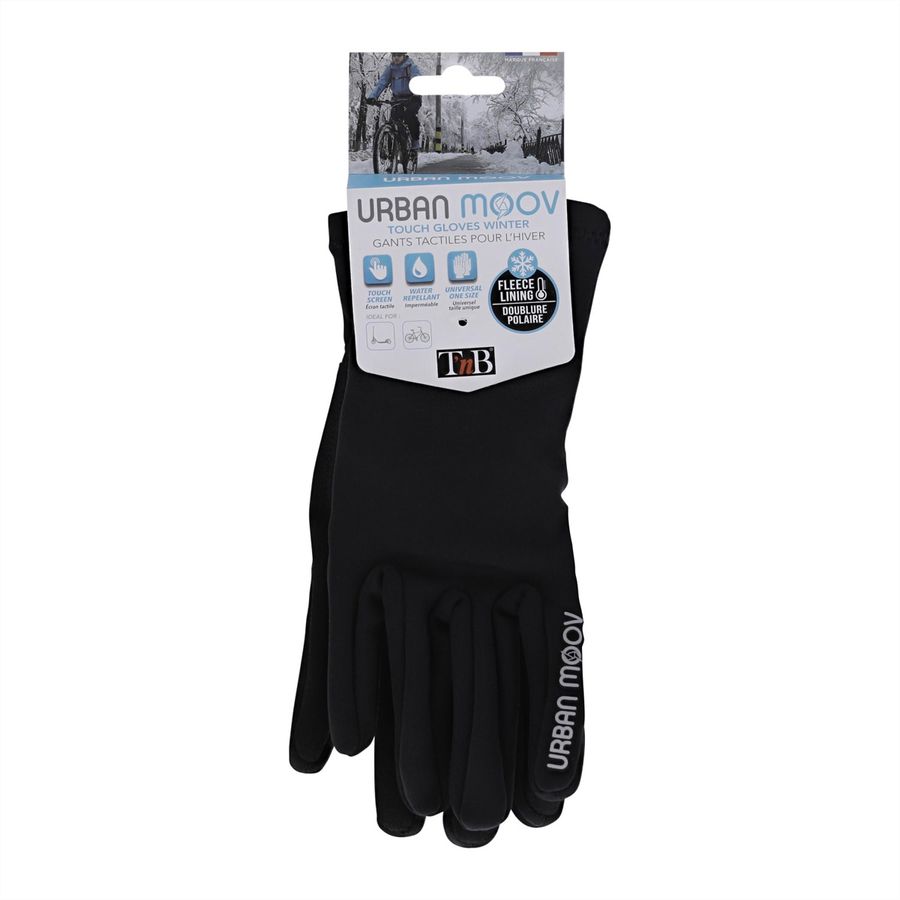 Gants tactiles T'nB, avec doublure polaire, noir