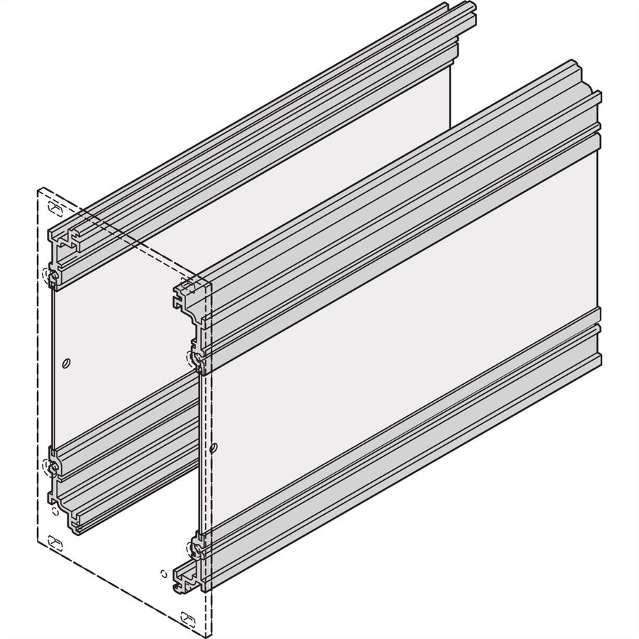 Cadre de type SCHROFF, unité enfichable, panneau latéral, profilé d'angle, profondeur de la platine 160 mm