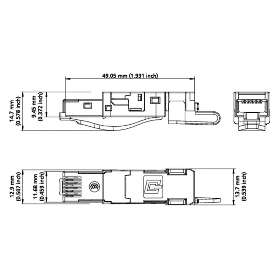 METZ CONNECT E-DAT Industrie IP20, feldkonfektionierbarer RJ45-Stecker, schwarz