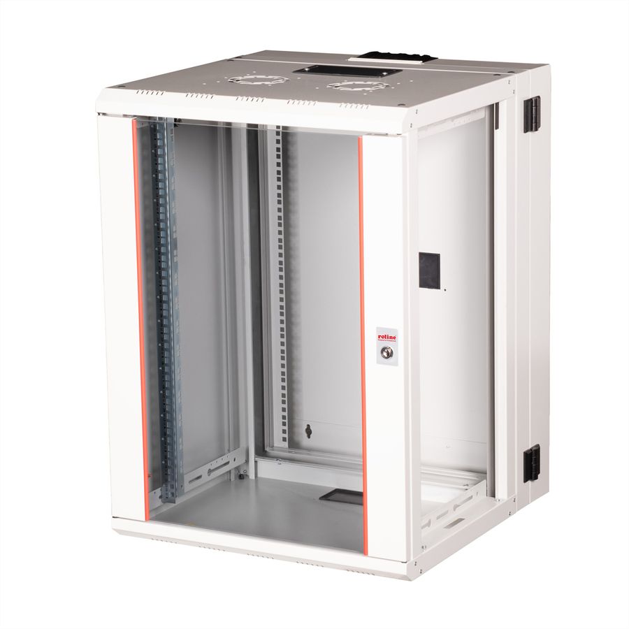 **DEMO**ROLINE 19-Zoll Wandgehäuse Pro 16 HE, 600x600 BxT zweiteilig schwenkbar grau