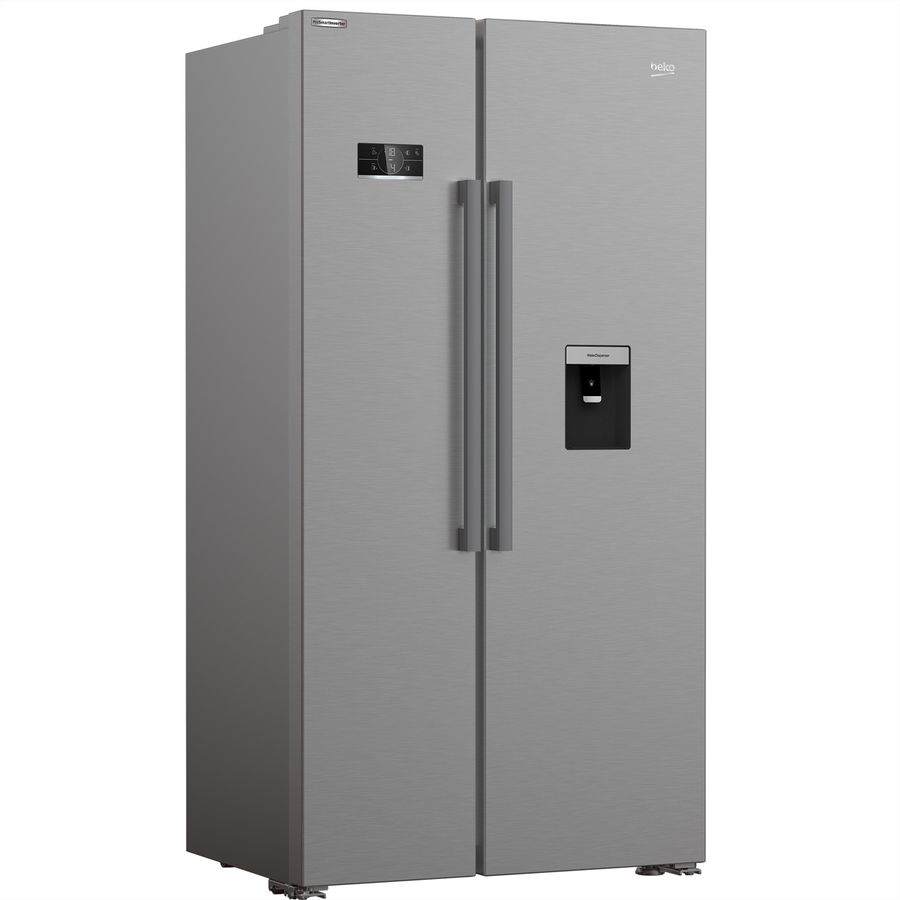 Beko Side by Side GN163242XBCHN, 554l, No Frost, silber, Wasserspender mit Tank