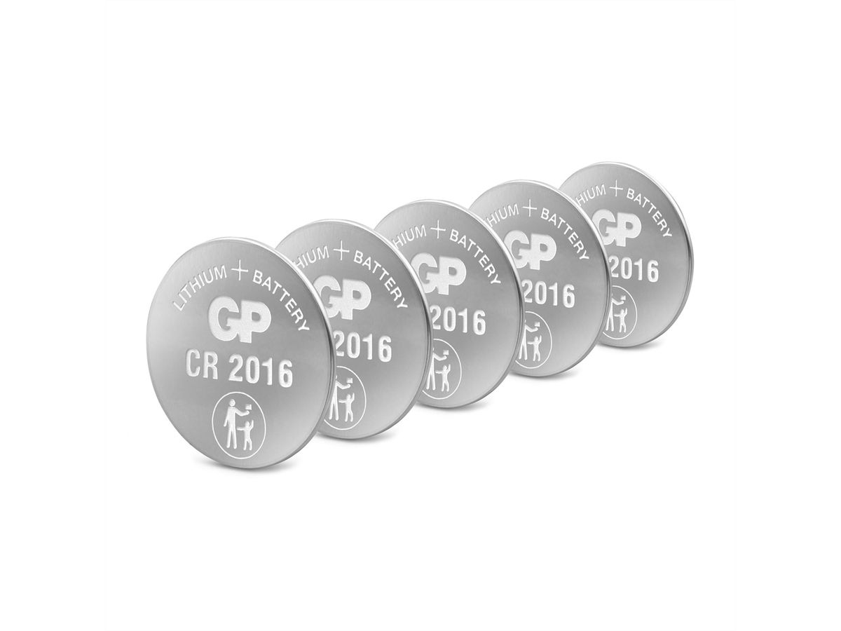 GP Batteries Lithium CR2016 5x 3V Knopfzelle