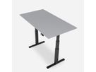 WRK21 Schreibtisch Work 140 x 80 cm, Höhenverstellbar, Grau Uni / Schwarz