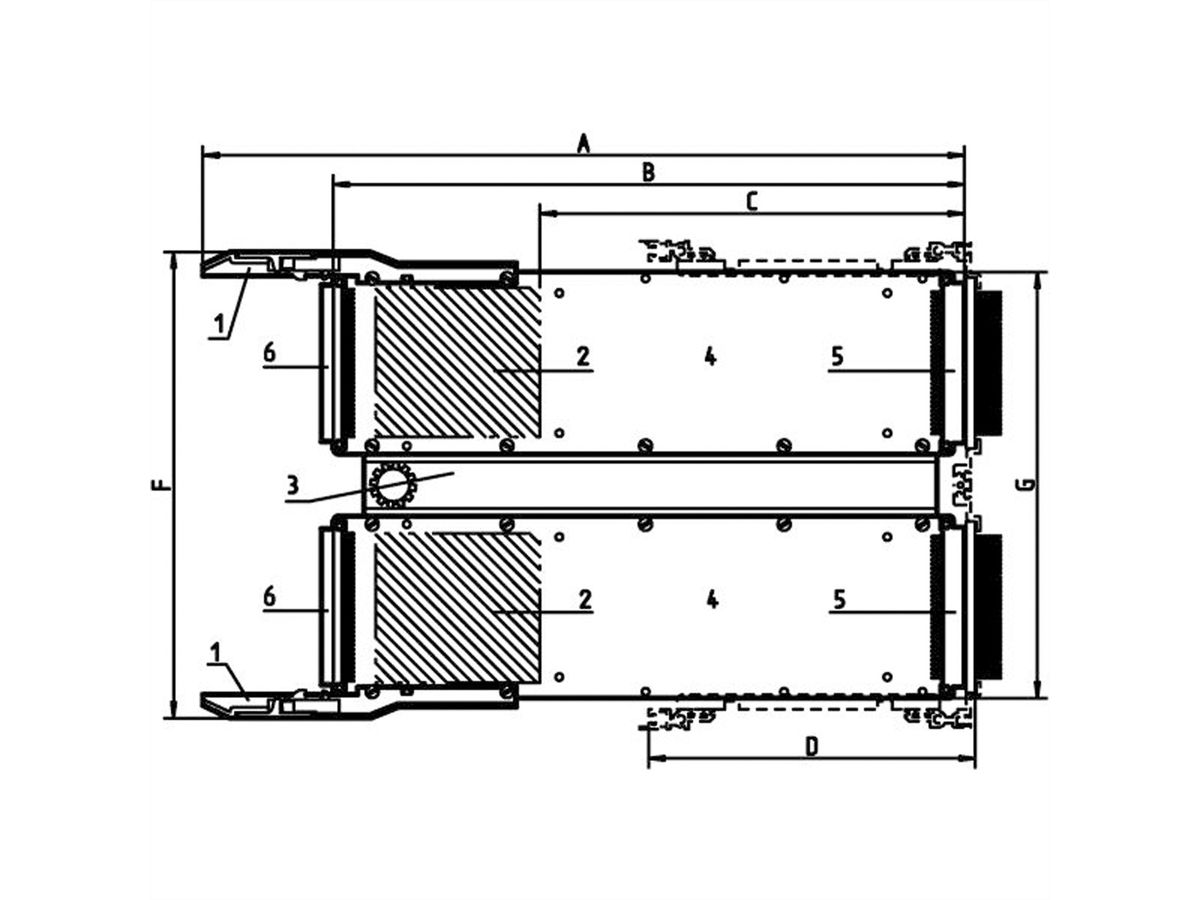 Adaptateurs de test SCHROFF pour VMEbus, P1, P2, C96, 6 U, 160 mm