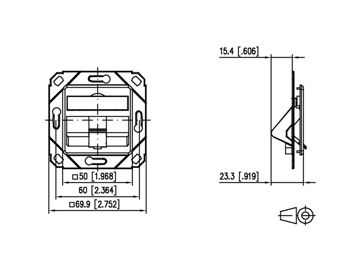 METZ CONNECT  Keystone boîtier de raccordement encastrement dans les canalisations 1 port non équipé blanc pur