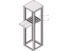 SCHROFF 19''-Fachboden, ausziehbar, 30 kg - 19"FA AUS 1HE C=700 RAL 7021