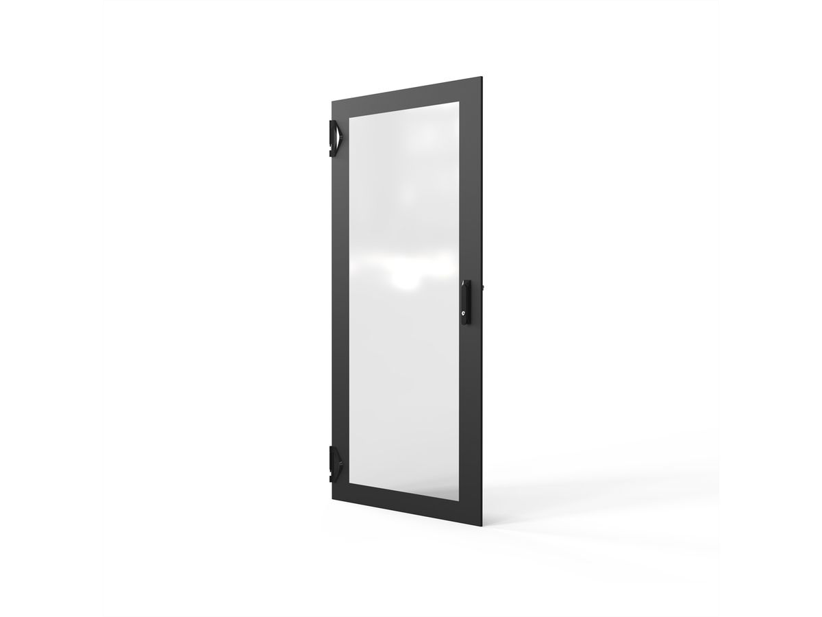 SCHROFF Porte 1600H 800L verre IP20 fermeture 3 points RAL7021
