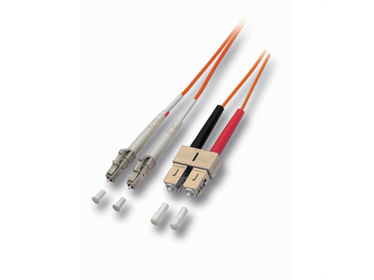 Câble Patch FO duplex 50/125µm LC/SC, orange, 2 m