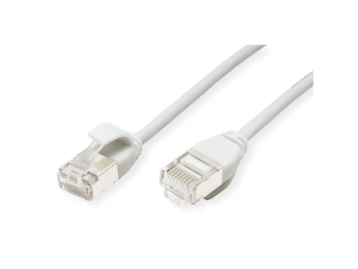 ROLINE U/FTP DataCenter Patchkabel Kat.6A (Class EA), LSOH, slim, weiß, 0,15 m