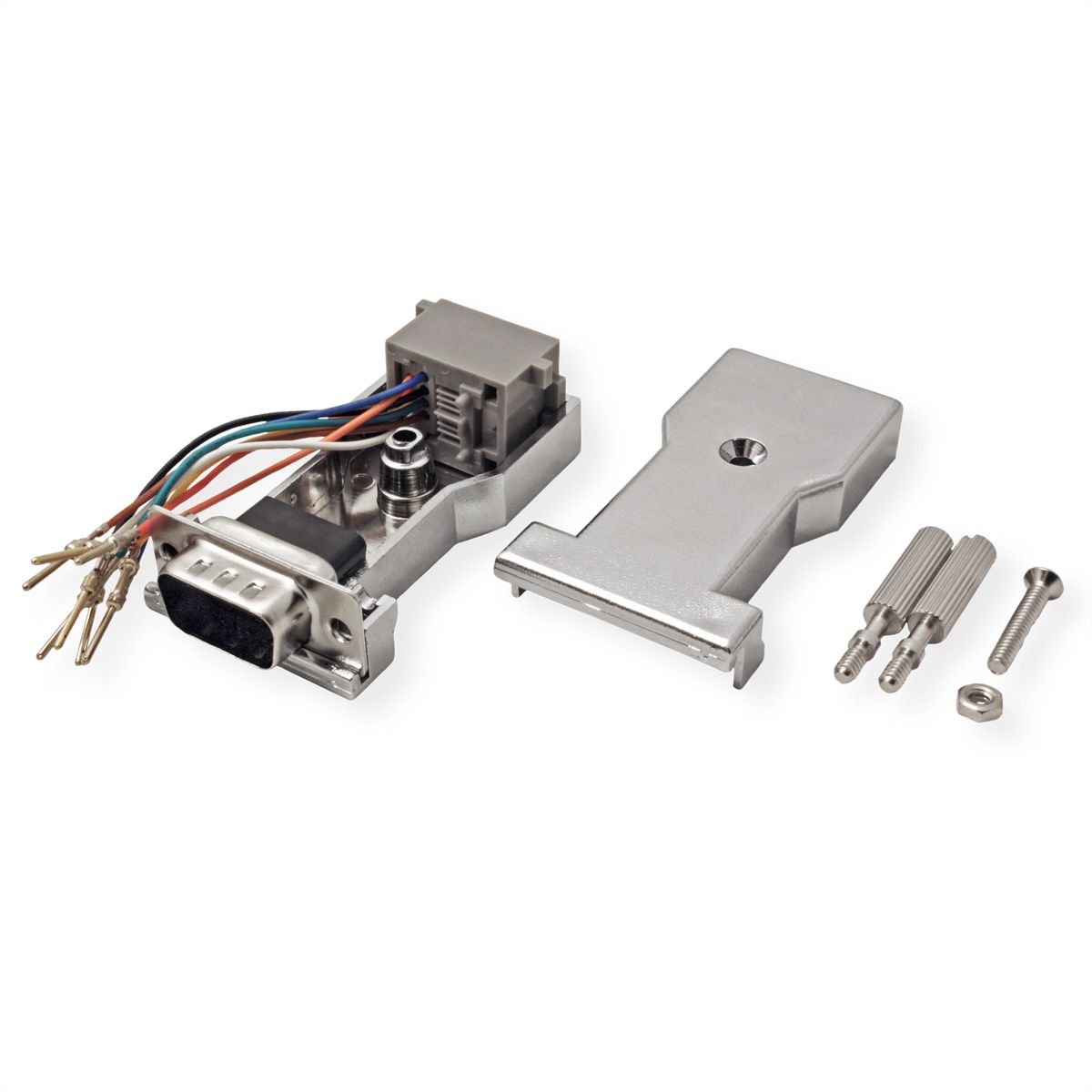 ROLINE DB9 mâle-RJ45 femelle 8P / 8C 8 fils, argent