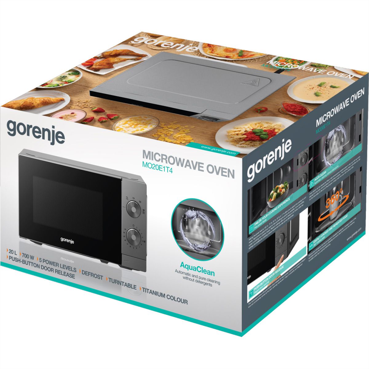 Gorenje Micro-ondes MO20E1T4, 700 W, 20 L