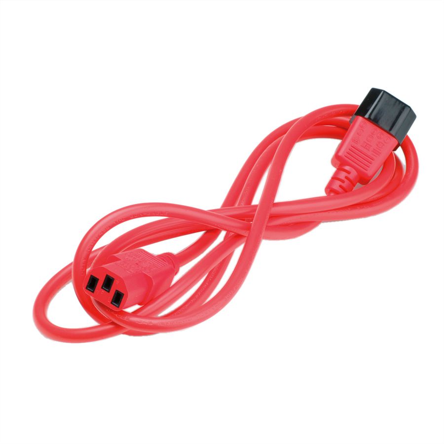 ROLINE Apparate-Verbindungskabel, IEC 320 C14 - C13, rot, 0,8 m