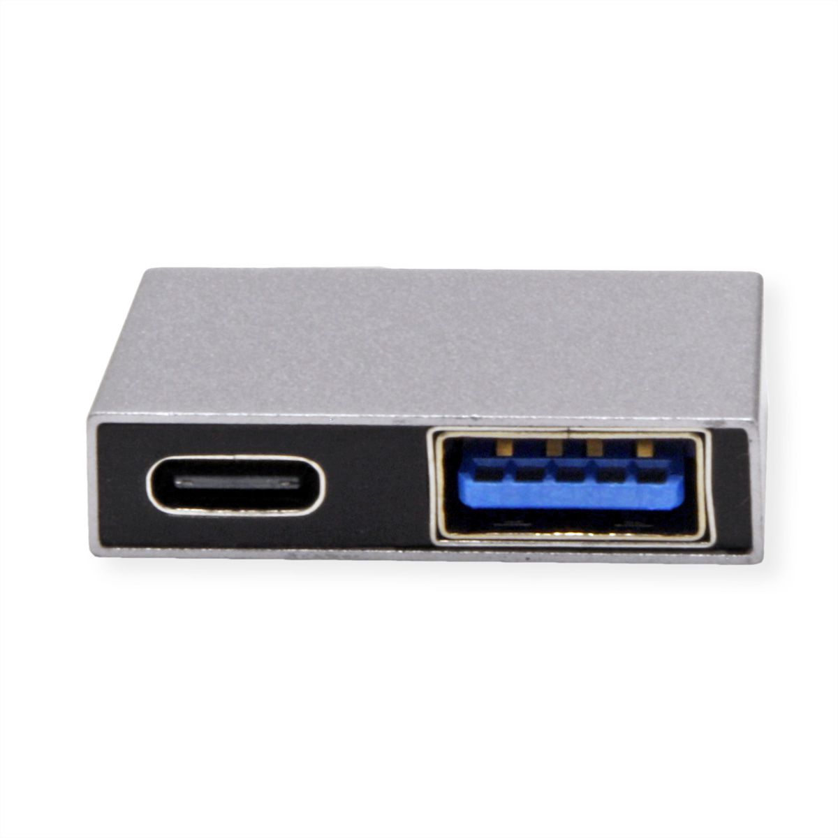 ROLINE Adaptateur USB 3.2 Gen 2, 2x USB Type C - 1x USB Type A + 1x USB C, M/F, argent